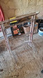 Lotto Edilizia 2 Cavalletti Metallici + 2 Tavoloni