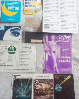 Flyer volantini discoteche anni '80-90