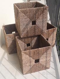 4 ceste Ikea in fibra naturale 33x33x33 cm