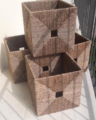 4 ceste Ikea in fibra naturale 33x33x33 cm