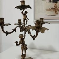 antico candeliere bronzo 