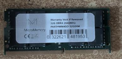 MicroMemory 32GB DDR4-2666 PC4-21300