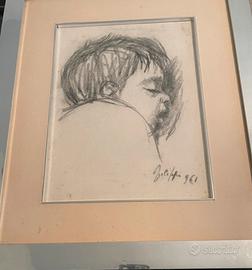 Quadro disegno carboncino Filippi anno 61