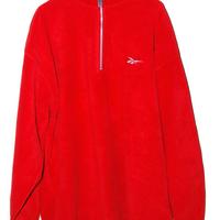 felpa in pile reebok tg xl col rosso nuova