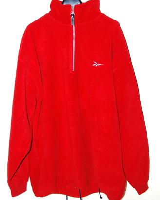 felpa in pile reebok tg xl col rosso nuova