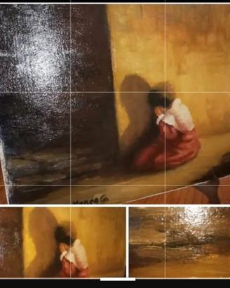 Dipinto olio "bambina" Trattabile.