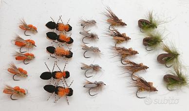24  artificiali in foam pesca mosche secche