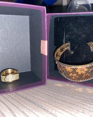 Bracciale ed anello dorato