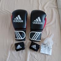 guanti pugilato + fasce + paradenti