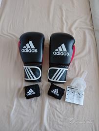 guanti pugilato + fasce + paradenti