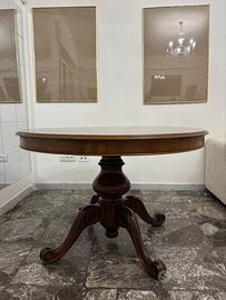 Tavolo rotondo in legno massello con intarsio – st
