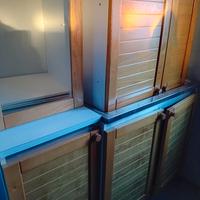 Cucina il legno con frigorifero Beko