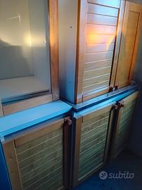 Cucina il legno con frigorifero Beko