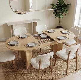 Tavolo nuovo ovale Allungabile Rovere 160/200 cm