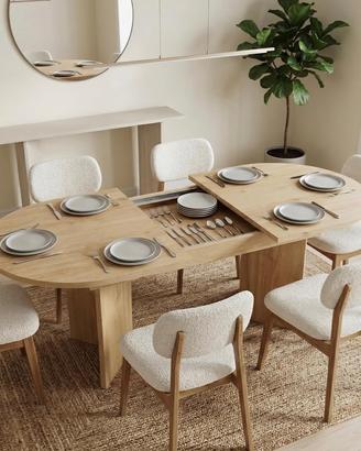 Tavolo nuovo ovale Allungabile Rovere 160/200 cm