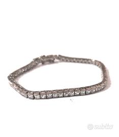 Bracciale tennis argento 925 e zirconi princess 