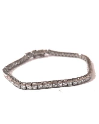 Bracciale tennis argento 925 e zirconi princess 