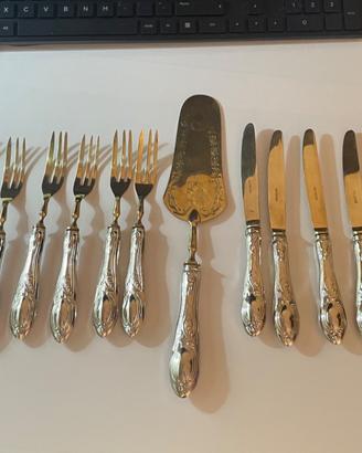 Servizio da dolce in argento 800 anni ’60
