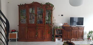 Salotto completo in noce massello artigiano legno