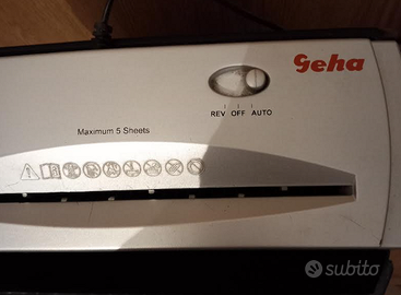 DISTRUGGI DOCUMENTI GEHA SHREDDER S5,11 LITRI