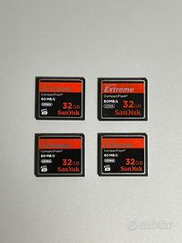 4 Schede CF Sandisk 32GB