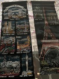 Coppia di arazzi vintage souvenir