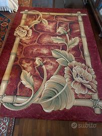 Tappeto fiorito in lana