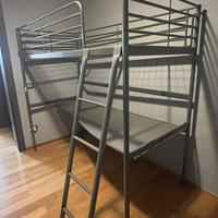 Letto a soppalco in metallo