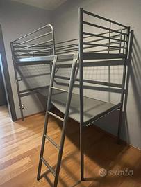 Letto a soppalco in metallo