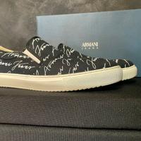Mocassino Slip On Armani Jeans Nero/Bia Taglia 45