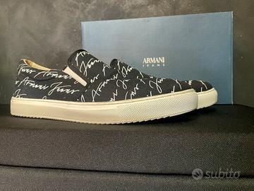 Mocassino Slip On Armani Jeans Nero/Bia Taglia 45