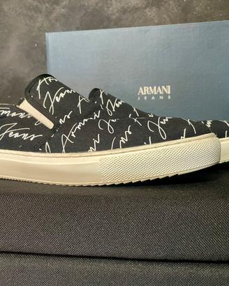Mocassino Slip On Armani Jeans Nero/Bia Taglia 45