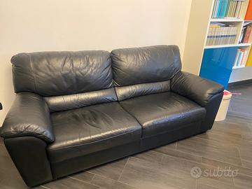 Divano pelle nera Poltrone e Sofa