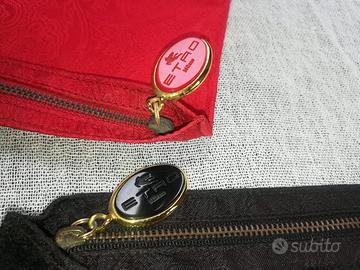 ETRO 2 buste zip vintage + sacca pelle zebrata