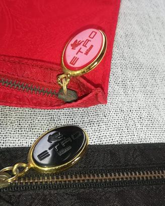 ETRO 2 buste zip vintage + sacca pelle zebrata