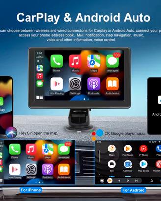 LCD 7 pollici Car Play Android Auto
