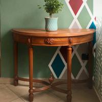 Consolle ingresso mezza luna legno massello