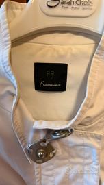 Giacca Fracomina bianco panna con zip e cintura
