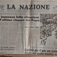 giornale La Nazione morte del Papa