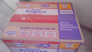 90 Pampers progressi mutandine 6xl 15+kg