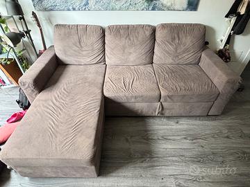 Divano letto con penisola contenitore 225x155