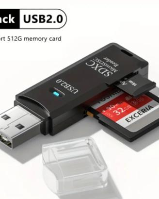 Lettore di Schede Mini USB 3.0 2-in-1 Adattatore