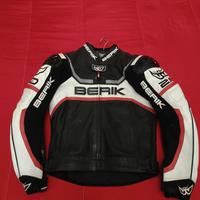 giubbotto racing moto Berik in pelle taglia 48