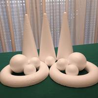 Natale set Coni e Palle  Polistirolo bianco 