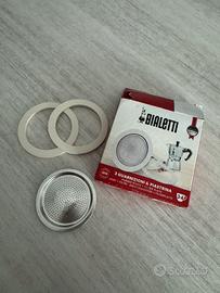 2 guarnizioni 1 piastrina Bialetti moka 3/4 tazze