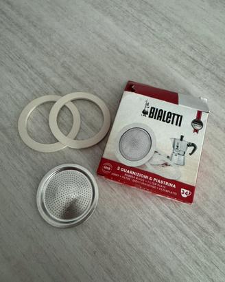 2 guarnizioni 1 piastrina Bialetti moka 3/4 tazze