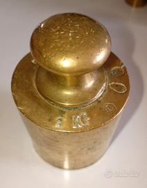 7 PESI TONDI IN OTTONE PER BILANCIA VINTAGE