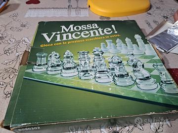 scacchiera in vetro nuova da collezione 
