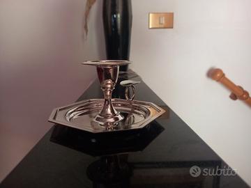 Porta candela bugia in silver