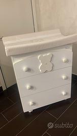 Fasciatoio  bagnetto con cassetti AZZURRA
